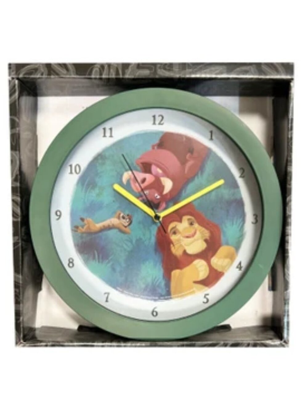 NIB Disney Lion King 9.5" Wall Clock Simba Timon Pumbaa Kids Room Decor